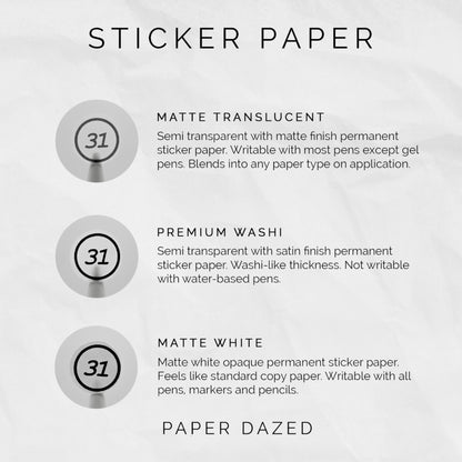2026 Mini Calendar Stickers - VINTAGE FONT