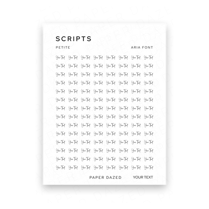 3mm Petite Custom Scripts - ARIA