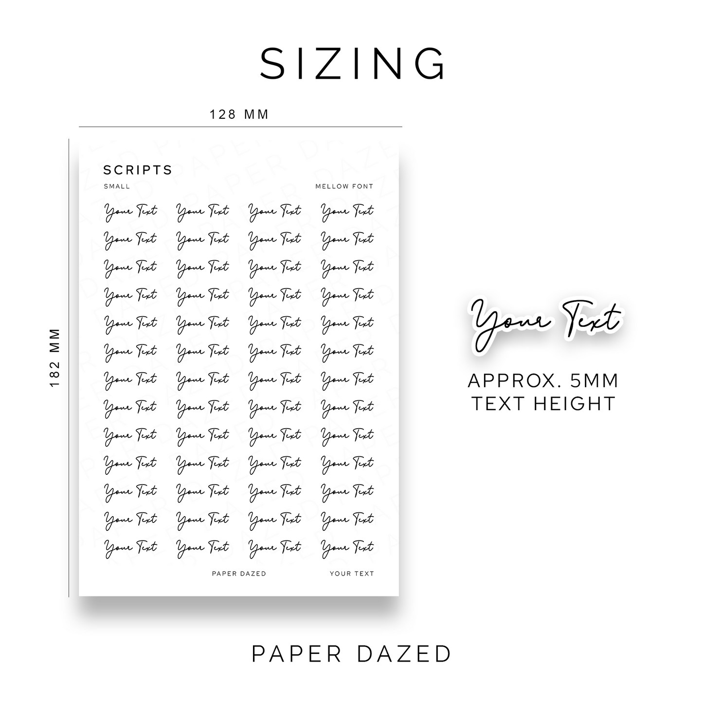 5mm Small Custom Scripts - MELLOW