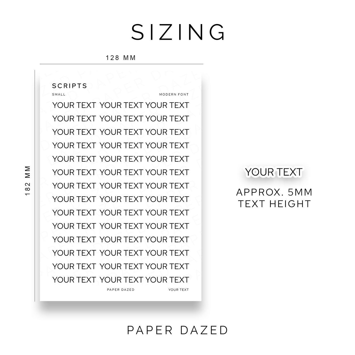 5mm Small Custom Scripts - MODERN