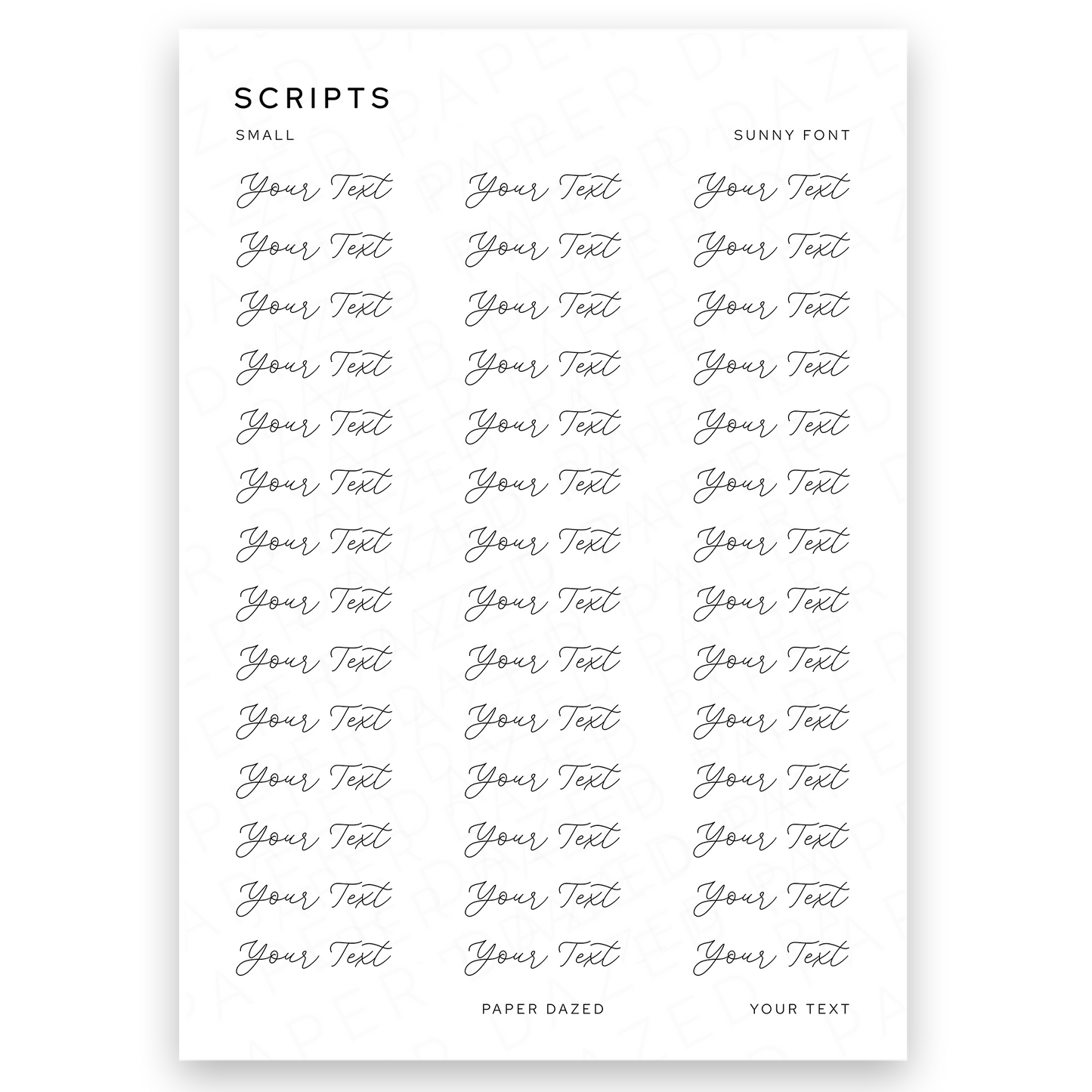 5mm Small Custom Scripts - SUNNY