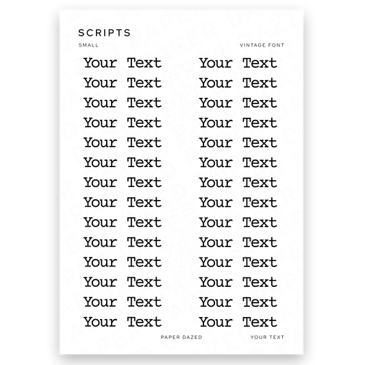 5mm Small Custom Scripts - VINTAGE