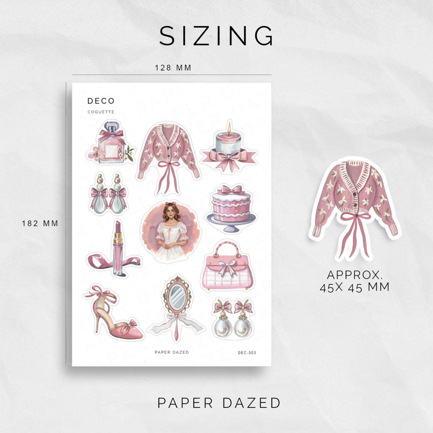 Coquette Deco Sticker Sheet