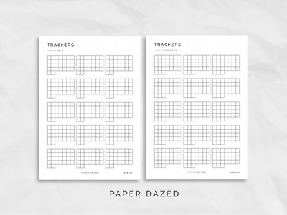 Short Style Monthly Habit Tracker Stickers