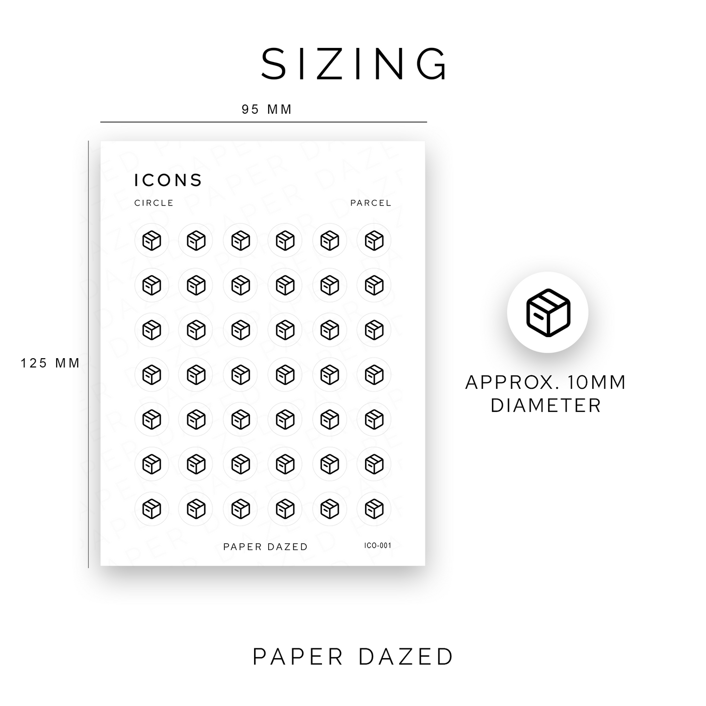 Parcel Circle Icon Stickers