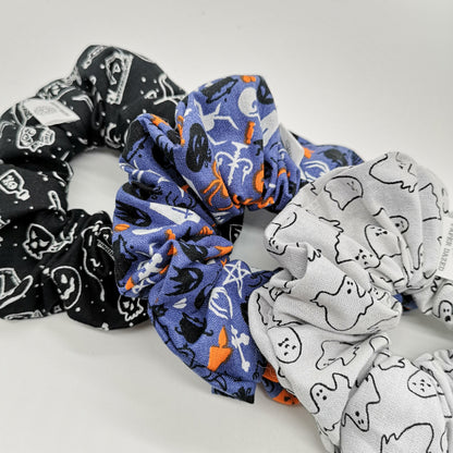 Navy Orange Halloween Scrunchie