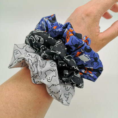 Navy Orange Halloween Scrunchie