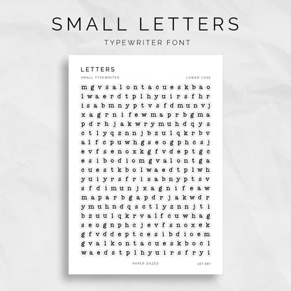 Small Typewriter Letters Sticker Sheet
