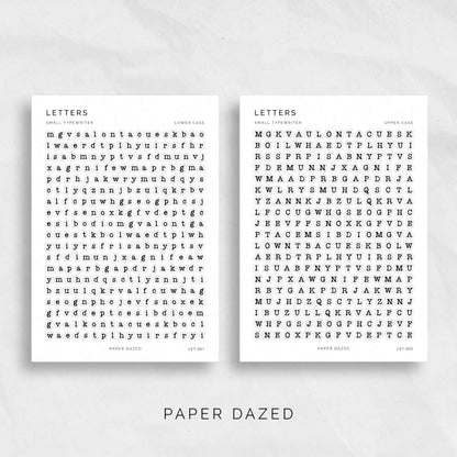 Small Typewriter Letters Sticker Sheet