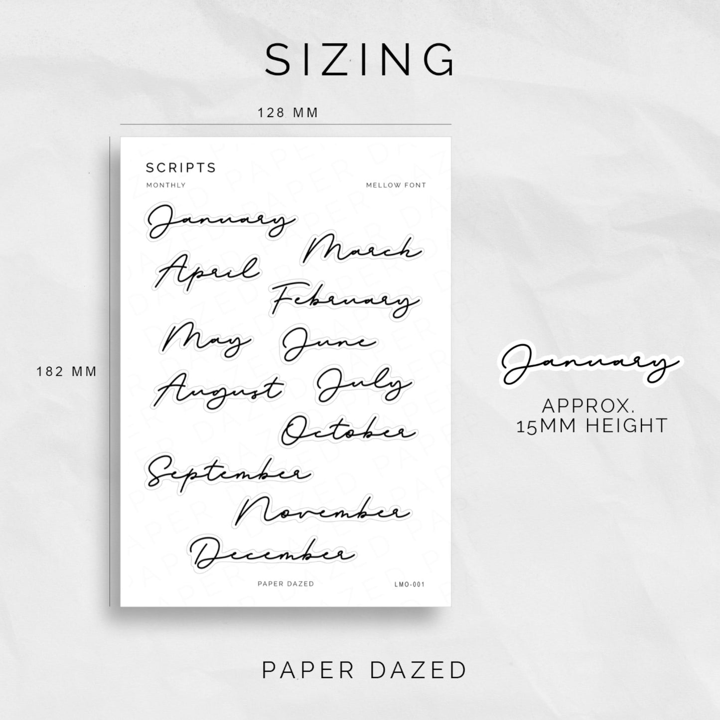 Large Monthly Scripts - MELLOW Font