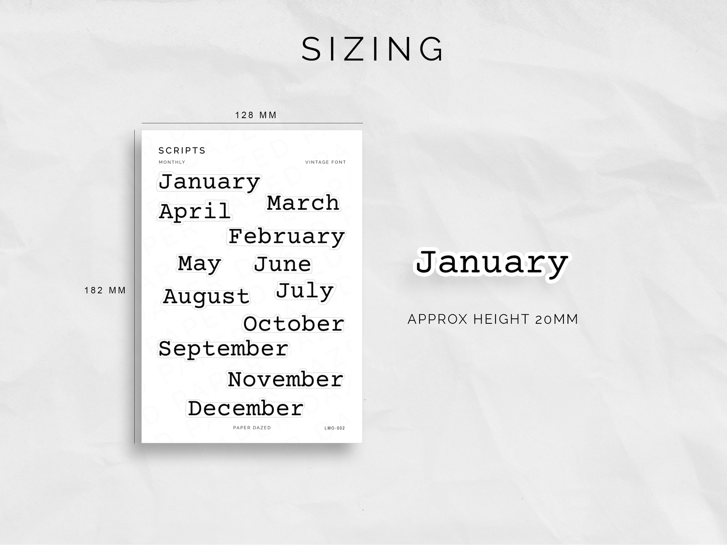 Large Monthly Scripts - VINTAGE Font