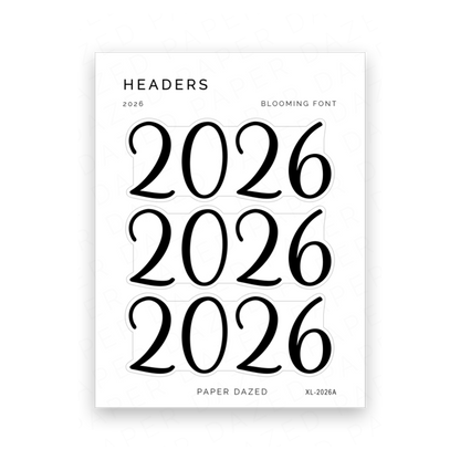 2026 Title Sticker - Blooming Font