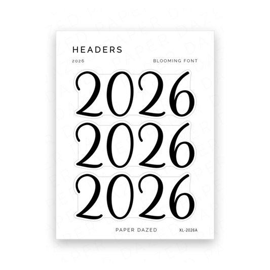 2026 Title Sticker - Blooming Font