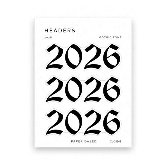 2026 Title Sticker - Gothic Font