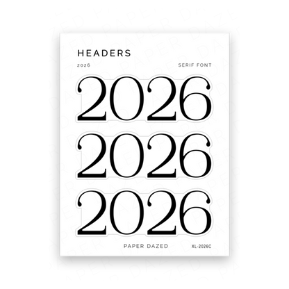 2026 Title Sticker - SERIF Font