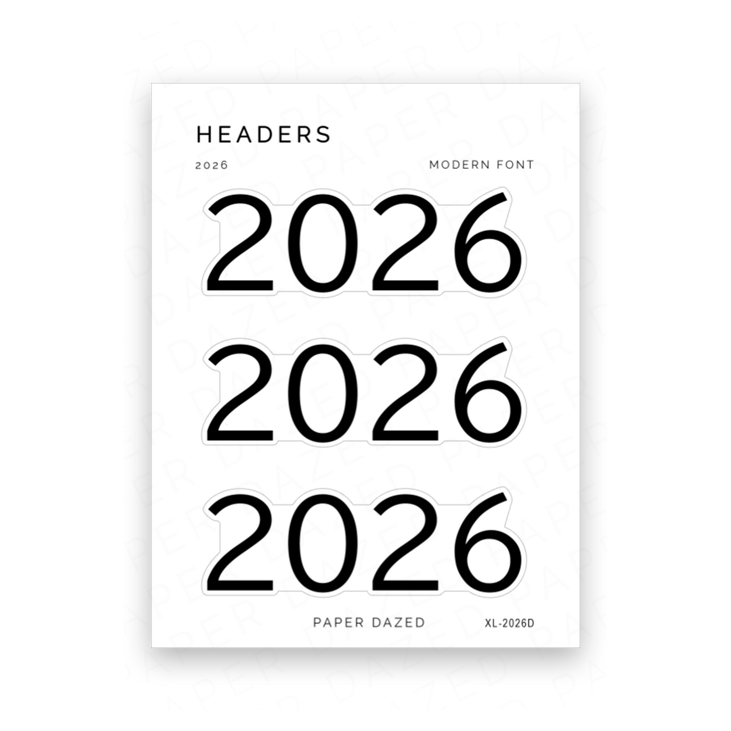 2026 Title Sticker - Modern Font
