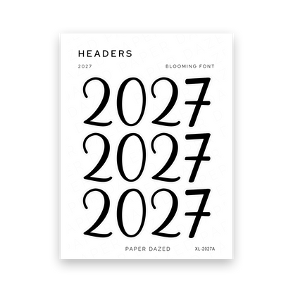2027 Title Sticker - Blooming Font