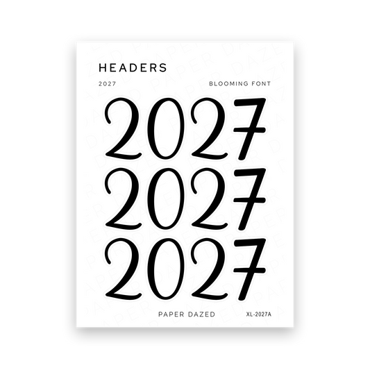 2027 Title Sticker - Blooming Font