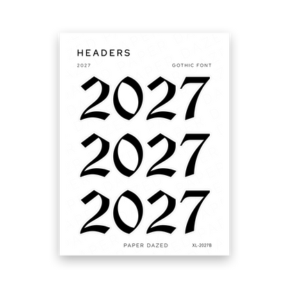 2027 Title Sticker - Gothic Font