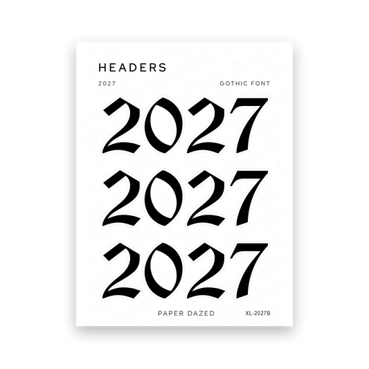 2027 Title Sticker - Gothic Font