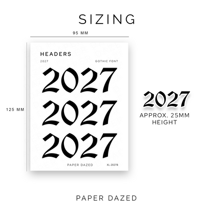 2027 Title Sticker - Gothic Font