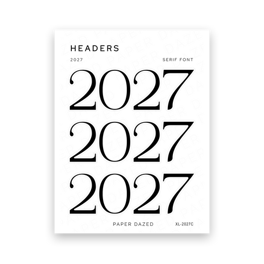2027 Title Sticker - SERIF Font