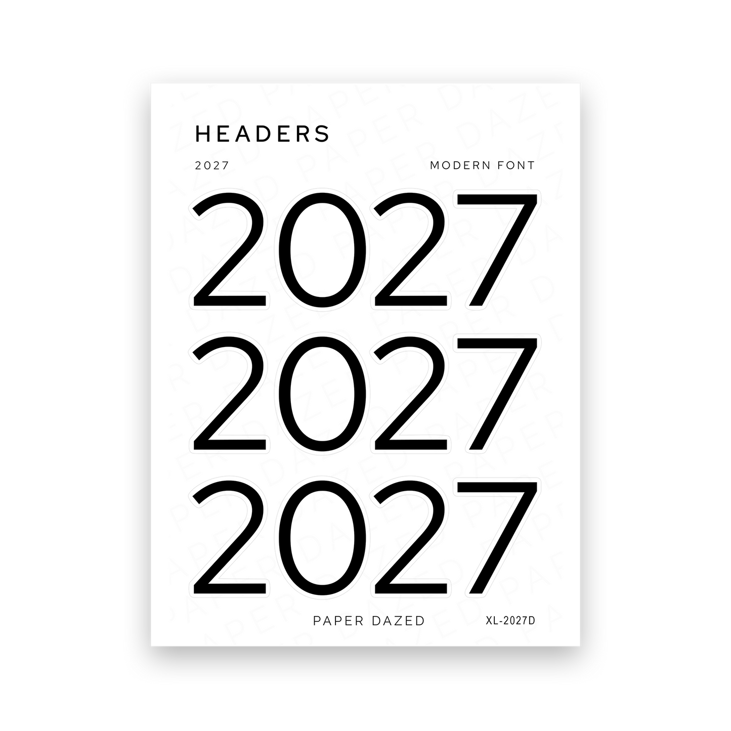 2027 Title Sticker - Modern Font