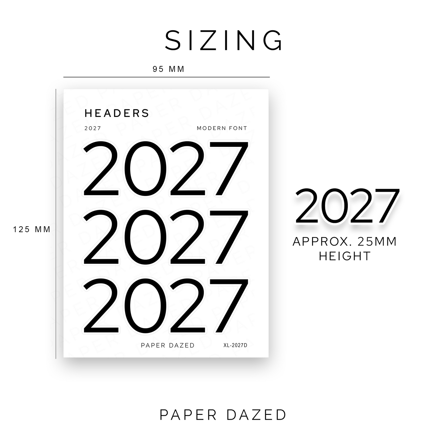 2027 Title Sticker - Modern Font