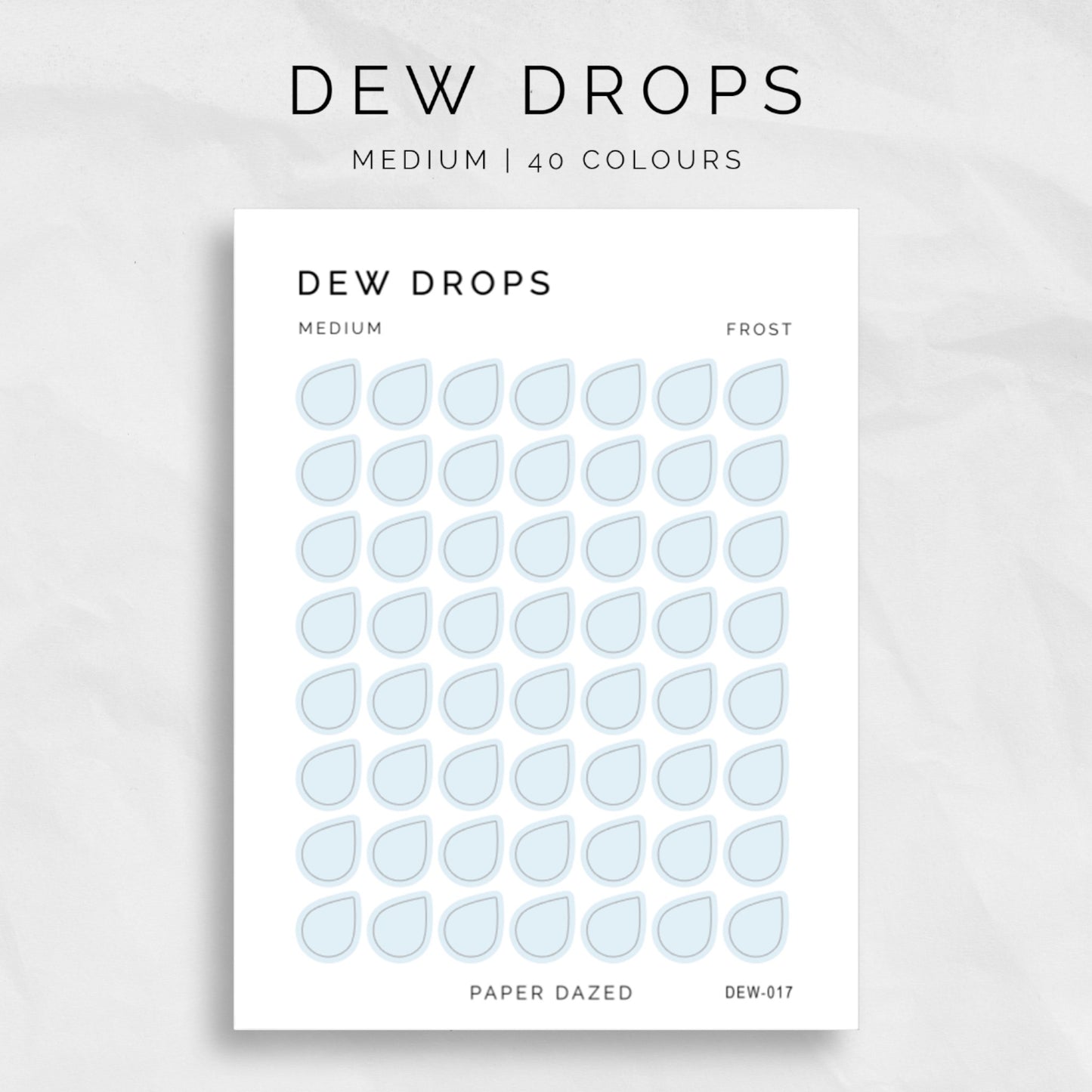 medium dew drop minimal stickers