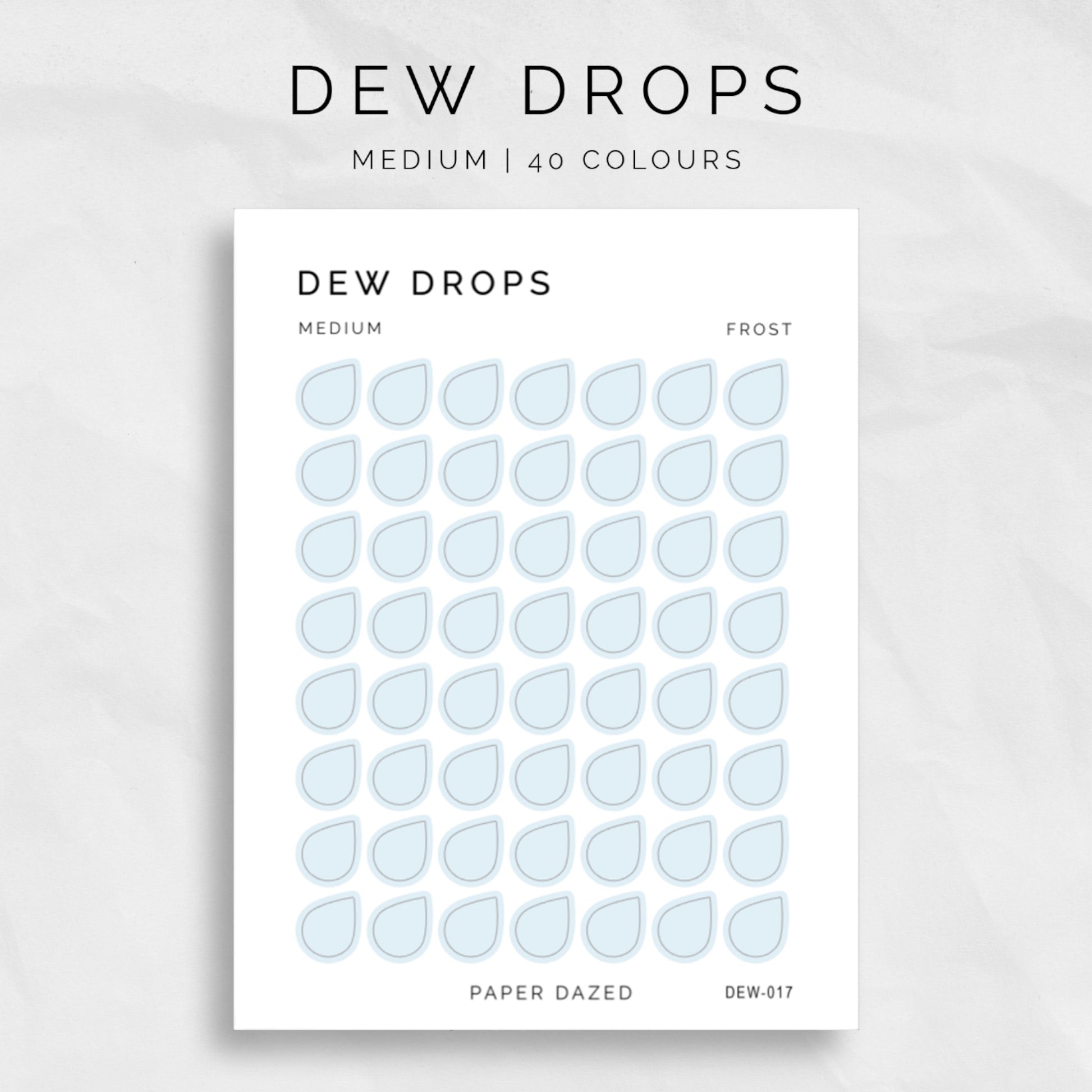 medium dew drop minimal stickers