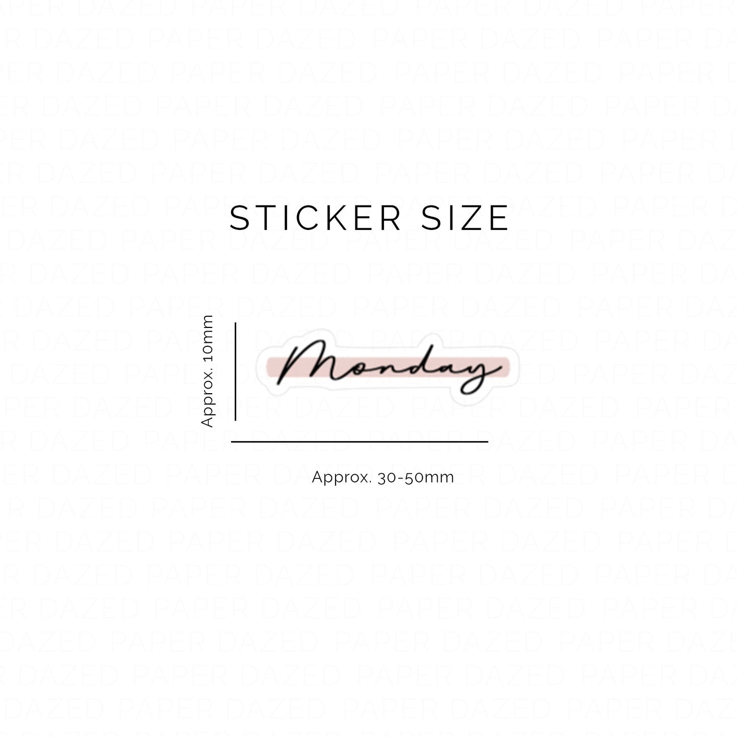 Highlighted Days of the Week Script Stickers - Mellow Font