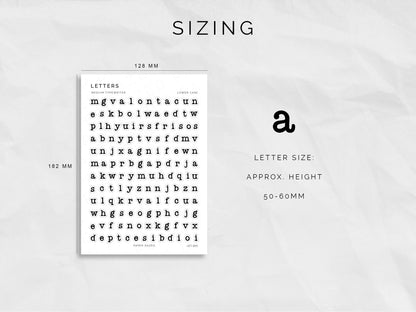 Medium Typewriter Letters Sticker Sheet