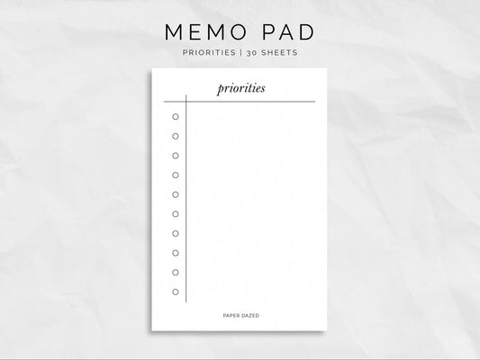 Priorities - Mini Memo Pad