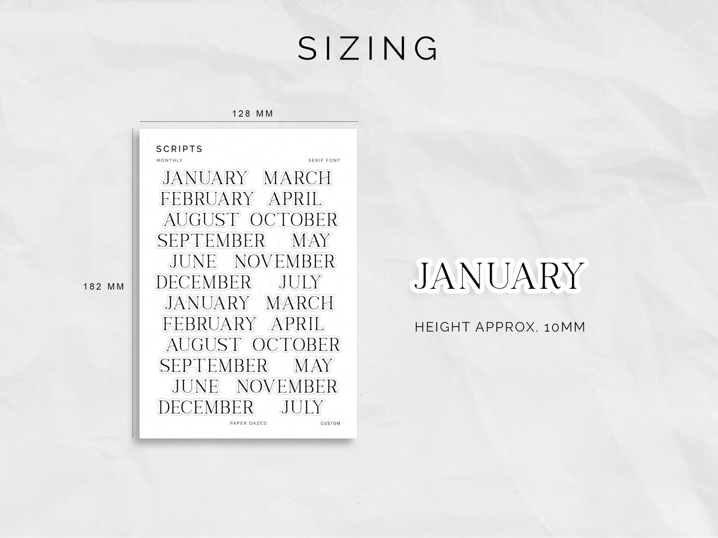 Medium Monthly Scripts - SERIF Font