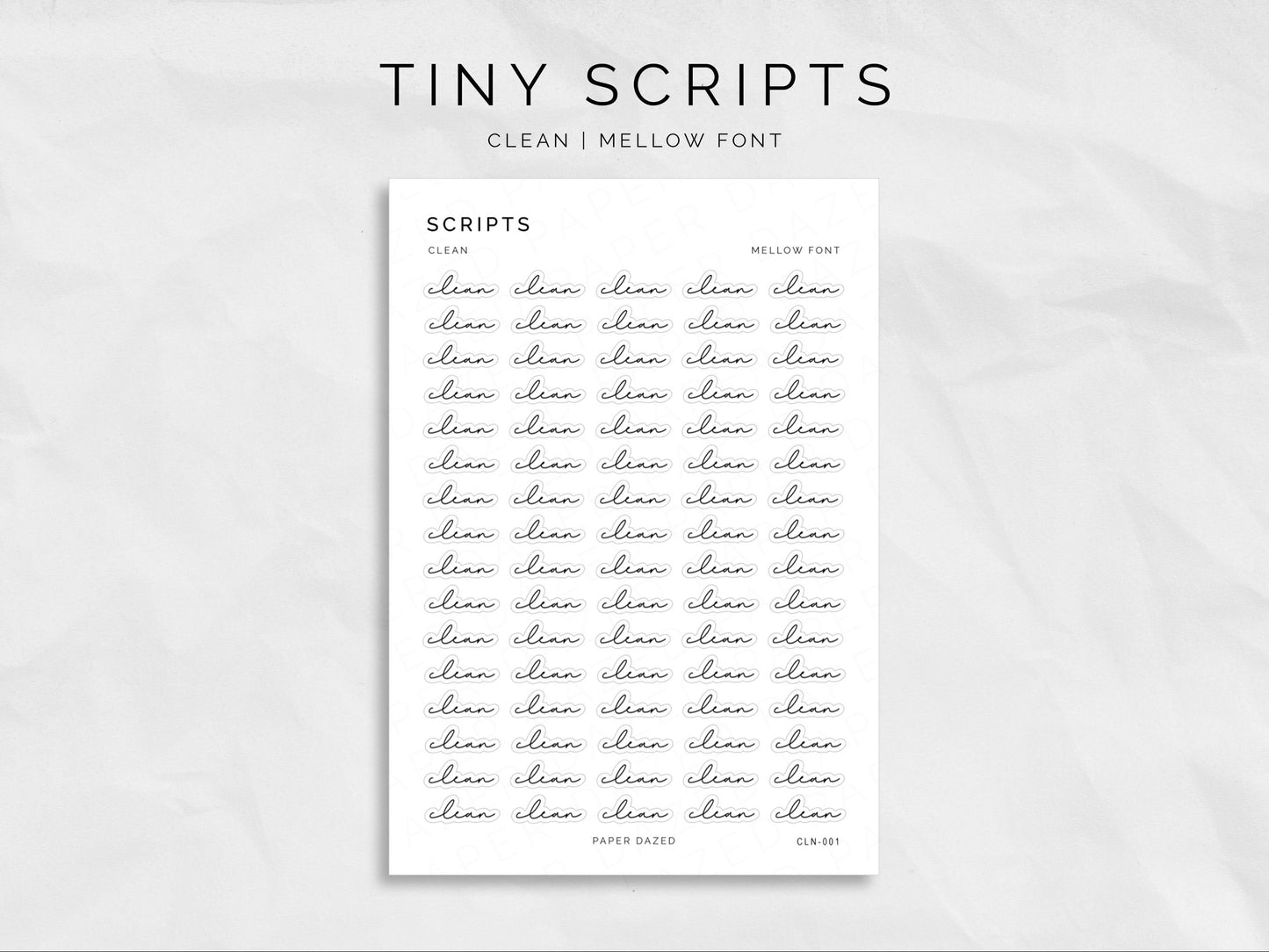 CLEAN Tiny Scripts - MELLOW Font